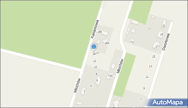 Młochów, Kanarkowa, 14, mapa Młochów
