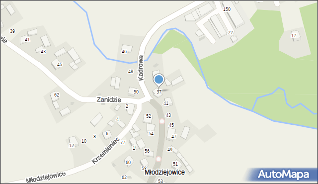 Młodziejowice, Kadrowa, 37, mapa Młodziejowice
