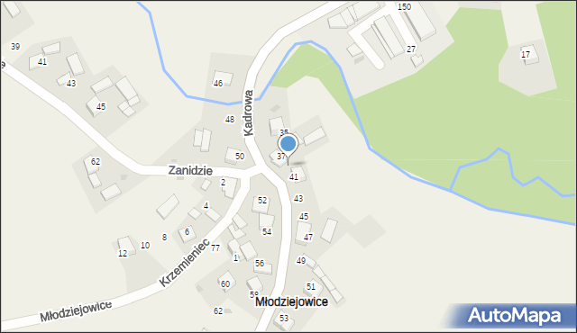 Młodziejowice, Kadrowa, 39, mapa Młodziejowice