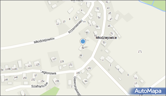 Młodziejowice, Kadrowa, 64, mapa Młodziejowice