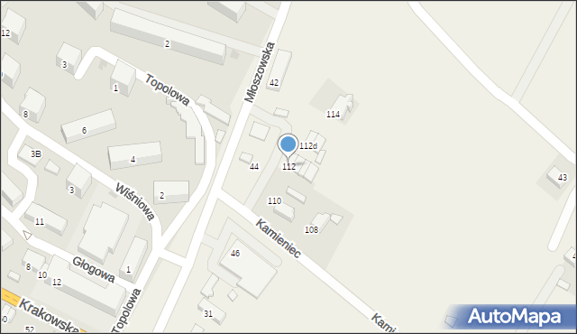 Młoszowa, Kamieniec, 112, mapa Młoszowa