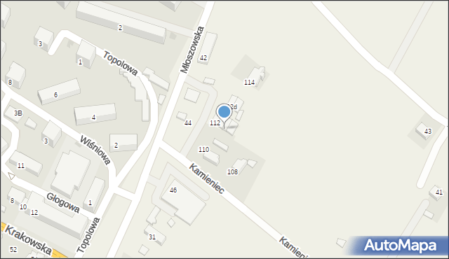 Młoszowa, Kamieniec, 112b, mapa Młoszowa