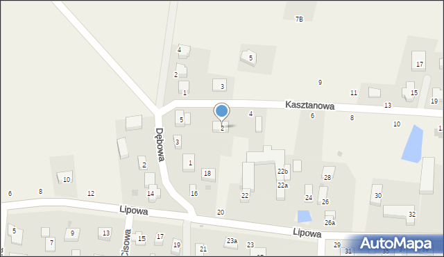 Mnichowice, Kasztanowa, 2, mapa Mnichowice