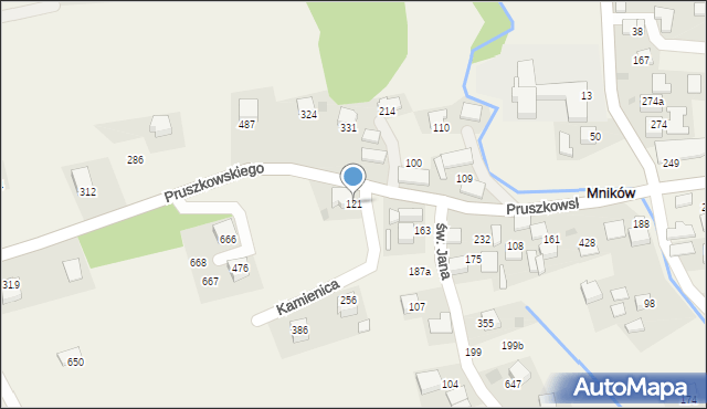 Mników, Kamienica, 2, mapa Mników