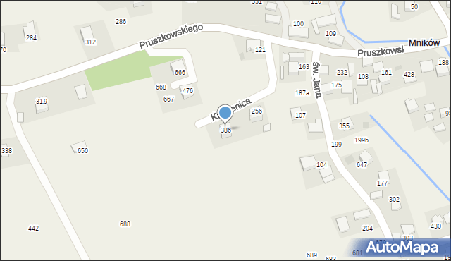 Mników, Kamienica, 3, mapa Mników