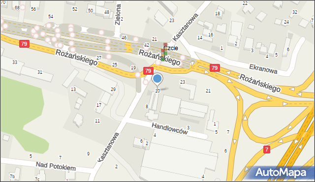 Modlniczka, Kasztanowa, 10, mapa Modlniczka