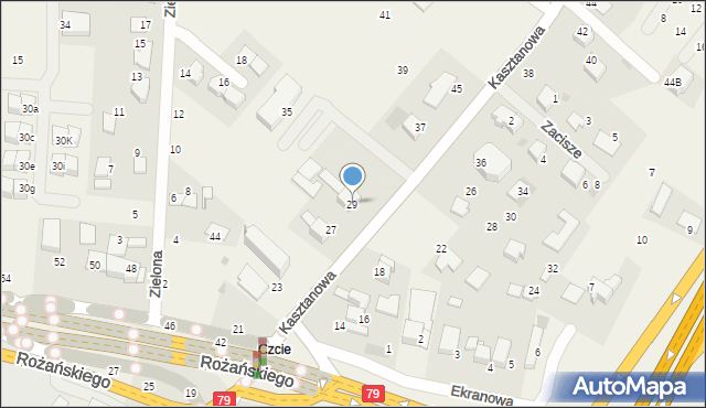 Modlniczka, Kasztanowa, 29, mapa Modlniczka