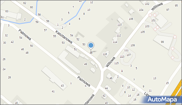 Modlniczka, Kasztanowa, 48, mapa Modlniczka