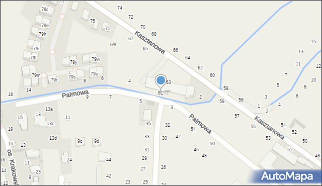 Modlniczka, Kasztanowa, 61, mapa Modlniczka