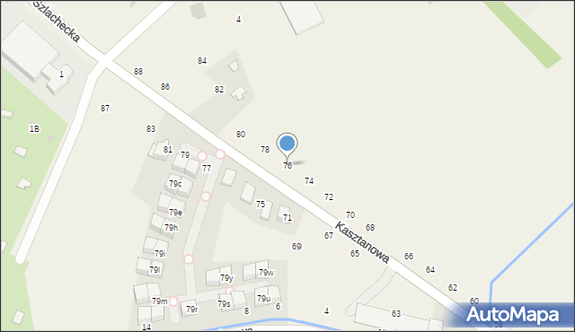 Modlniczka, Kasztanowa, 76, mapa Modlniczka