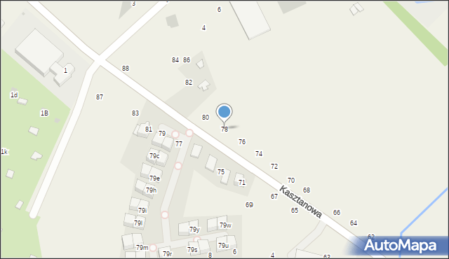 Modlniczka, Kasztanowa, 78, mapa Modlniczka