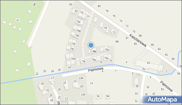 Modlniczka, Kasztanowa, 79z, mapa Modlniczka