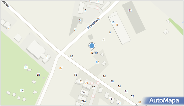 Modlniczka, Kasztanowa, 84, mapa Modlniczka