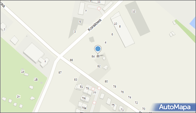 Modlniczka, Kasztanowa, 86, mapa Modlniczka