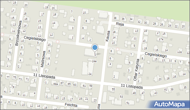 Mogilno, Kausa Jana, 1, mapa Mogilno