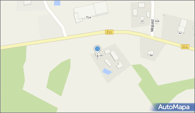 Mojusz, Kaszubska, 4, mapa Mojusz