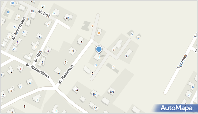 Mokronos Górny, Kameliowa, 1, mapa Mokronos Górny