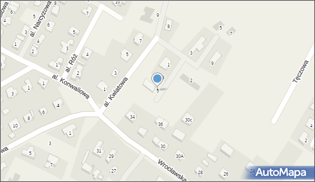 Mokronos Górny, Kameliowa, 5, mapa Mokronos Górny