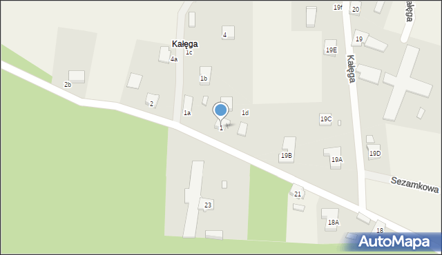 Motaniec, Kałęga, 1, mapa Motaniec