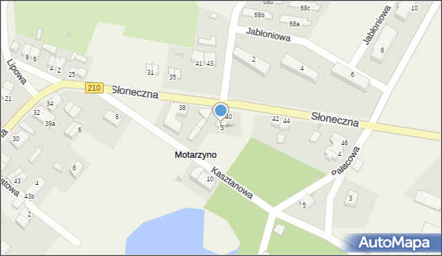 Motarzyno, Kasztanowa, 3, mapa Motarzyno