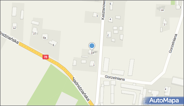 Motkowice, Kasztanowa, 1A, mapa Motkowice