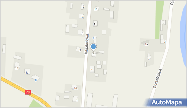 Motkowice, Kasztanowa, 4, mapa Motkowice
