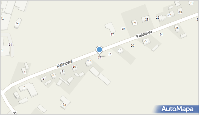 Mroczeń, Kalinowa, 14, mapa Mroczeń