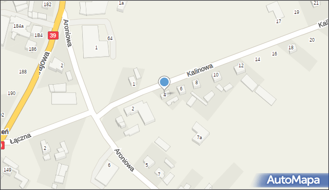 Mroczeń, Kalinowa, 4, mapa Mroczeń