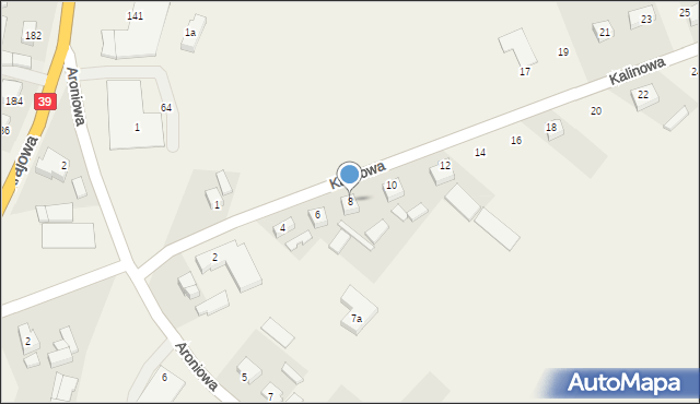 Mroczeń, Kalinowa, 8, mapa Mroczeń