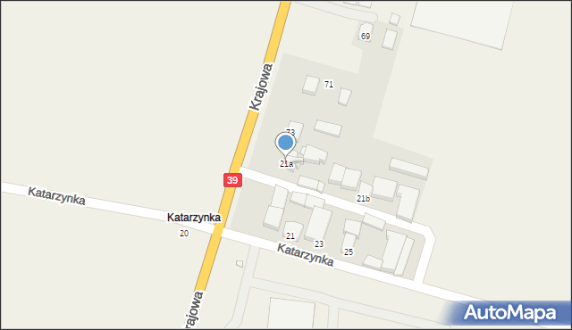 Mroczeń, Katarzynka, 21a, mapa Mroczeń