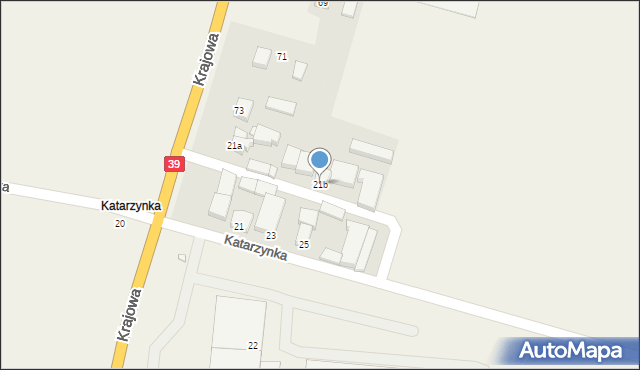 Mroczeń, Katarzynka, 21b, mapa Mroczeń
