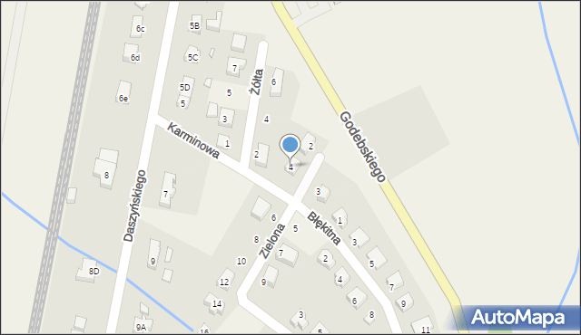 Mysłakowice, Karminowa, 4, mapa Mysłakowice