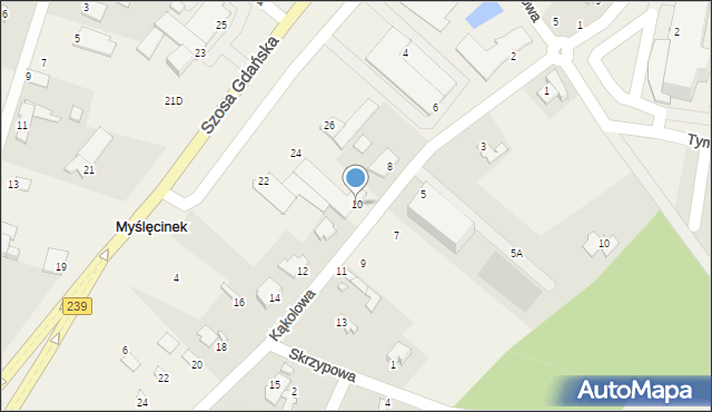 Myślęcinek, Kąkolowa, 10, mapa Myślęcinek