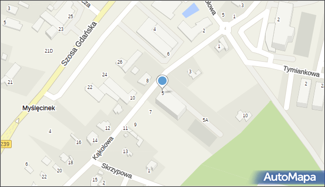Myślęcinek, Kąkolowa, 5, mapa Myślęcinek