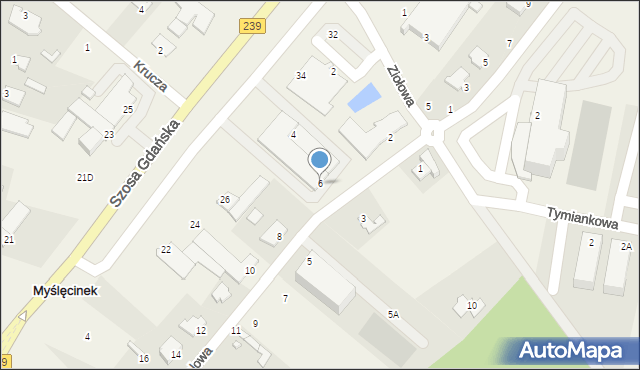 Myślęcinek, Kąkolowa, 6, mapa Myślęcinek