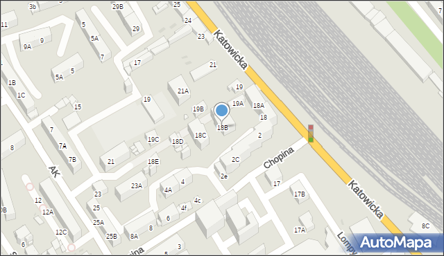 Mysłowice, Katowicka, 18B, mapa Mysłowice