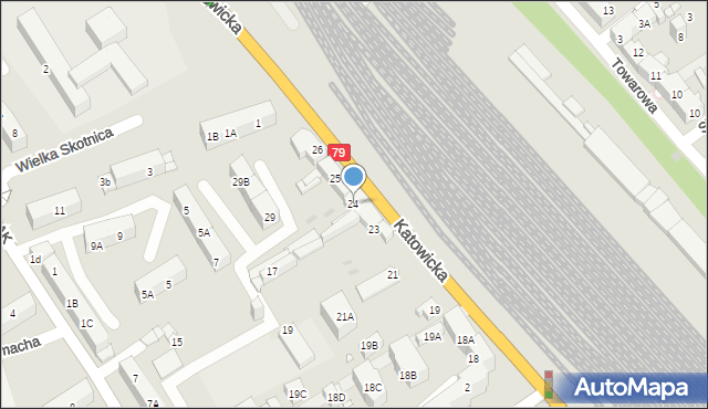 Mysłowice, Katowicka, 24, mapa Mysłowice