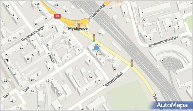 Mysłowice, Katowicka, 6, mapa Mysłowice