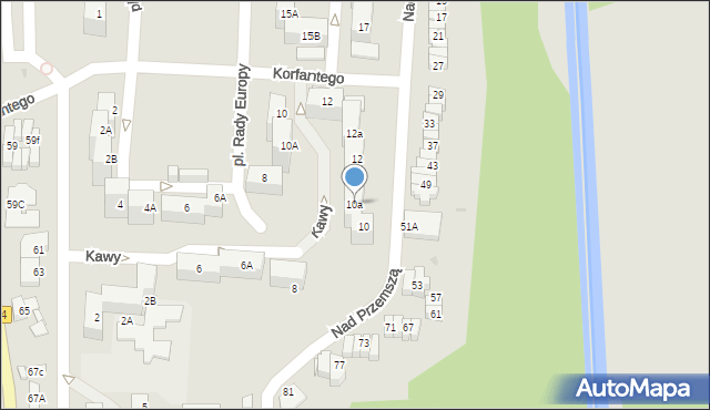 Mysłowice, Kawy Franciszka, 10a, mapa Mysłowice