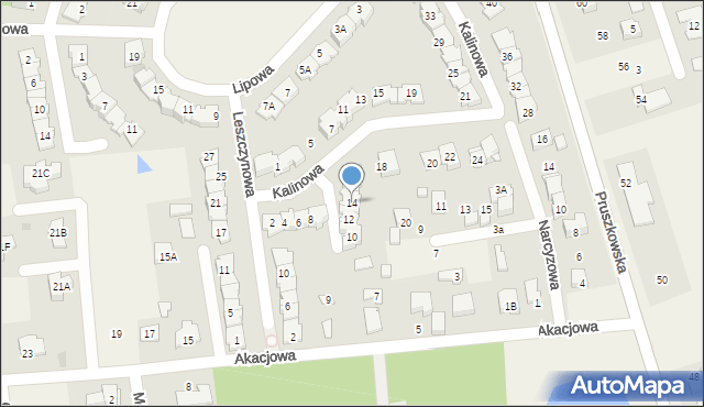 Nadarzyn, Kalinowa, 14, mapa Nadarzyn