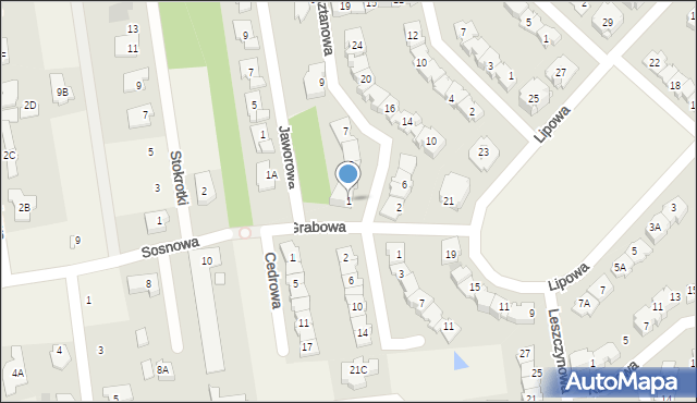 Nadarzyn, Kasztanowa, 1, mapa Nadarzyn