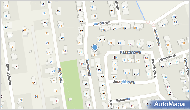Nadarzyn, Kasztanowa, 31, mapa Nadarzyn