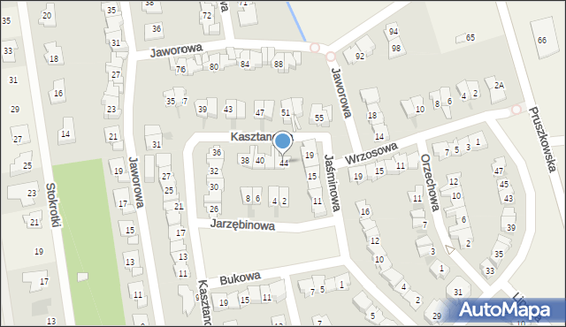 Nadarzyn, Kasztanowa, 44, mapa Nadarzyn