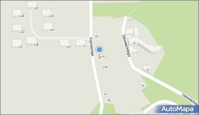 Nałęczów, Kamieniak, 14, mapa Nałęczów