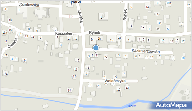 Narol, Kazimierzowska, 1, mapa Narol