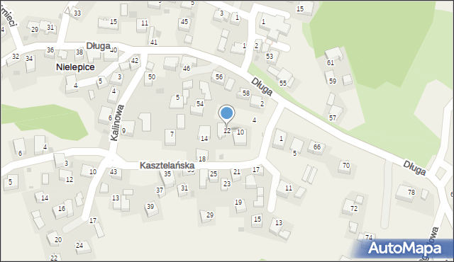 Nielepice, Kasztelańska, 12, mapa Nielepice