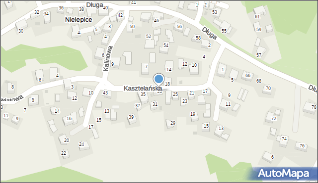 Nielepice, Kasztelańska, 33, mapa Nielepice