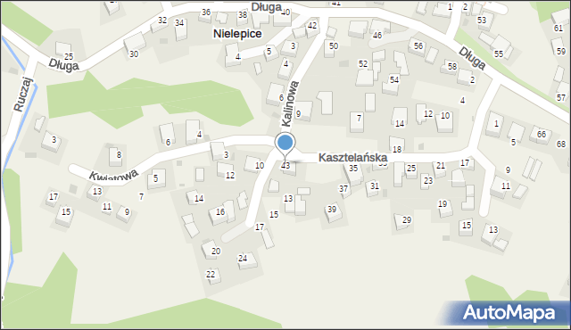 Nielepice, Kasztelańska, 43, mapa Nielepice