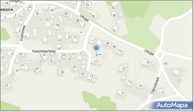 Nielepice, Kasztelańska, 9, mapa Nielepice