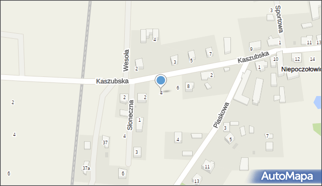 Niepoczołowice, Kaszubska, 4, mapa Niepoczołowice